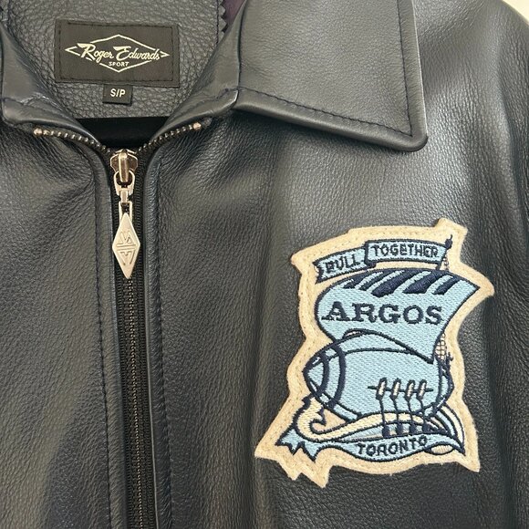Toronto Argos Navy Leather Jacket - Picture 3 of 4